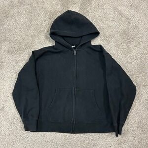 Kut and So Zip Up Hoodie‎ Medium Black Cozy Fleece Boyfriend Fit CS14335